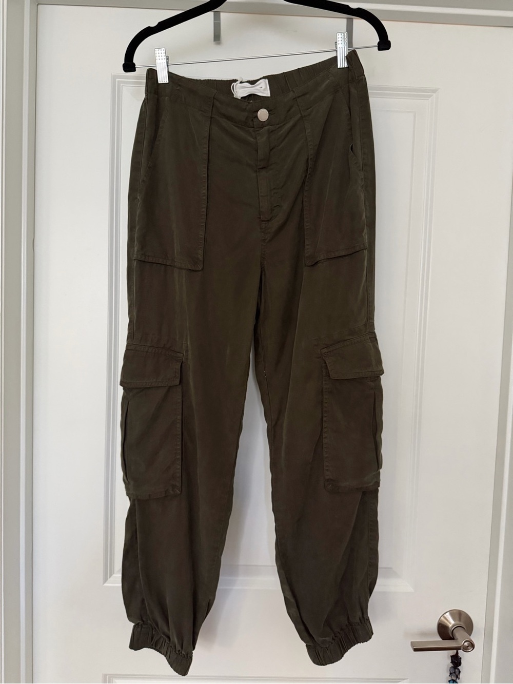 NWT Dear John Sandy Olive Cargo Jogger Pants Size S Tencel